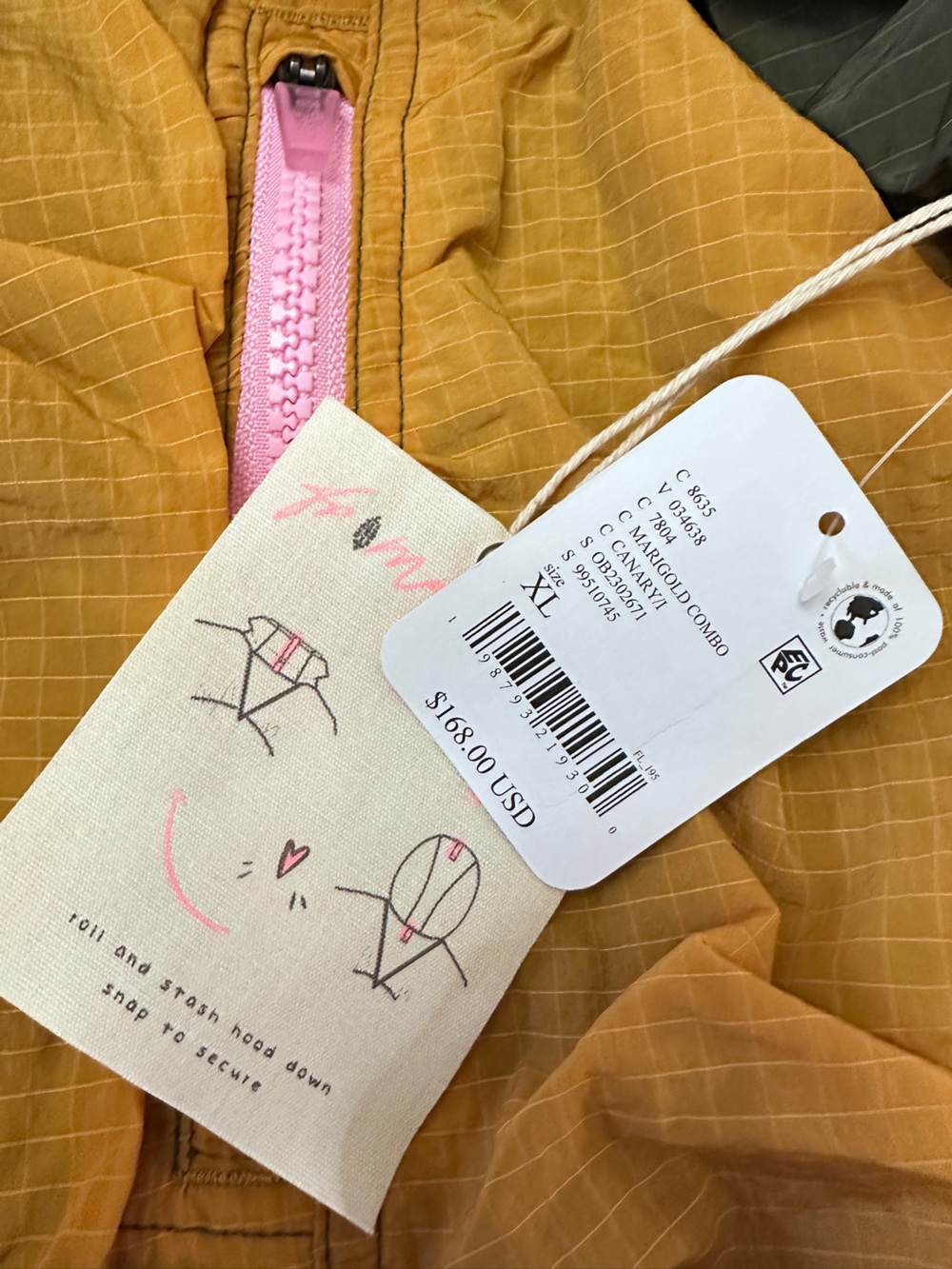 NWT Free People Happy Camper Pullover in Marigold Combo - Picture 7 of 7